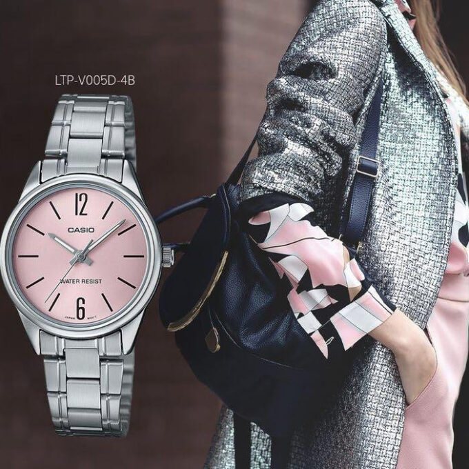 Montre Femme Casio - LTP-V005D-4BUDF - Bracelet en acier inoxydable gris - Affichage analogique - verre minéral