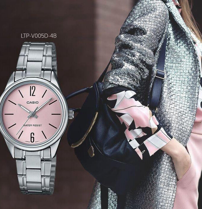 Montre Femme Casio - LTP-V005D-4BUDF - Bracelet en acier inoxydable gris - Affichage analogique - verre minéral