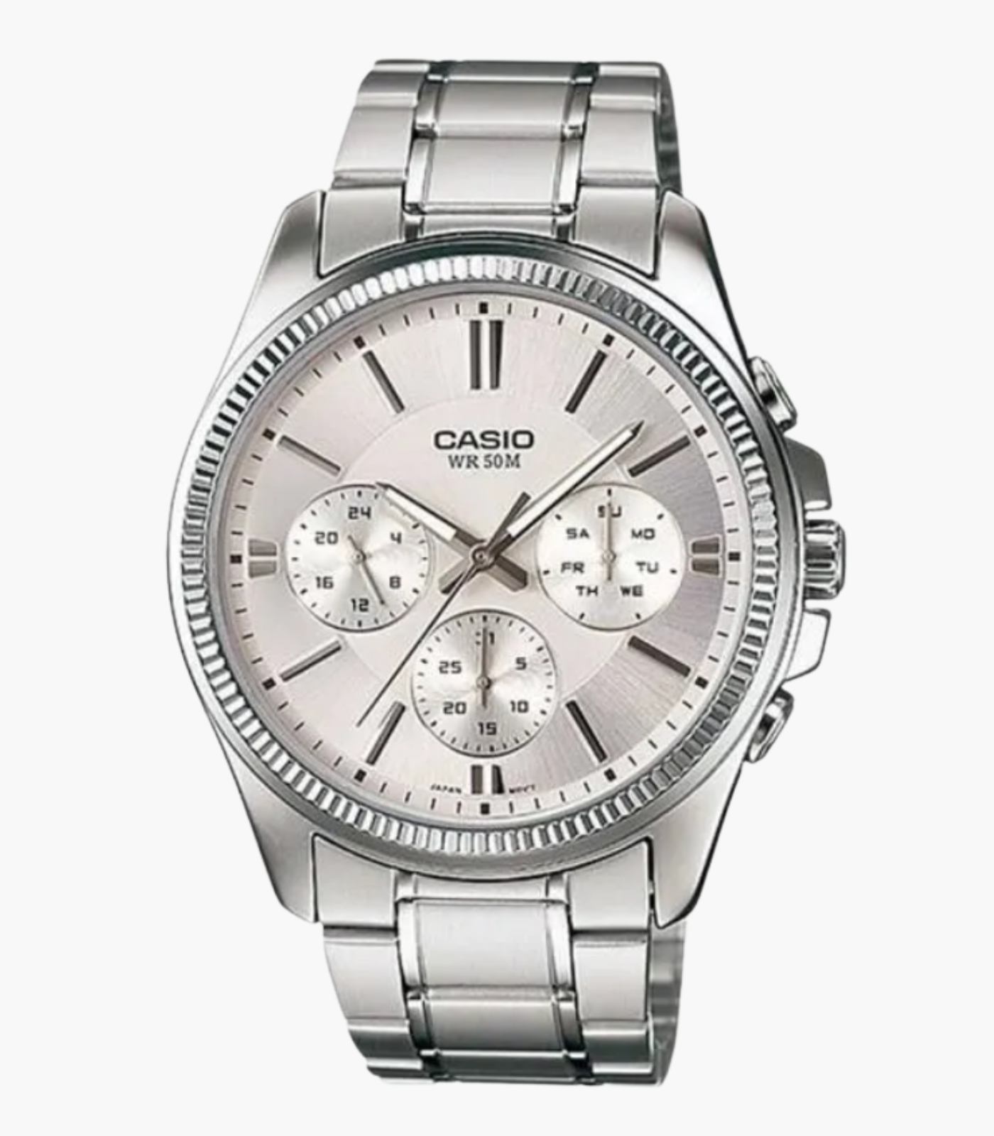 Montre Homme Casio - MTP-1375D-7AVDF - Bracelet en acier inoxydable gris - Chronographe - Verre minéral