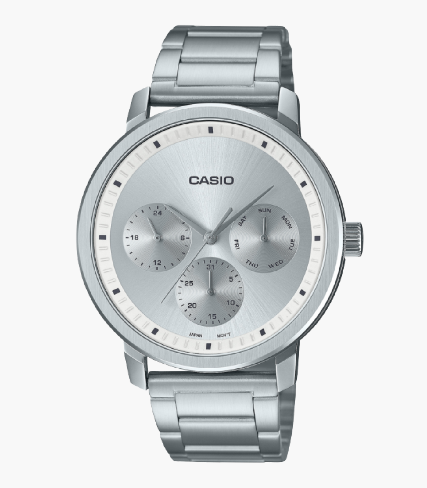 Montre Homme Casio - MTP-B305D-7EVDF - Bracelet en acier inoxydable gris - Chronographe - Verre minéral