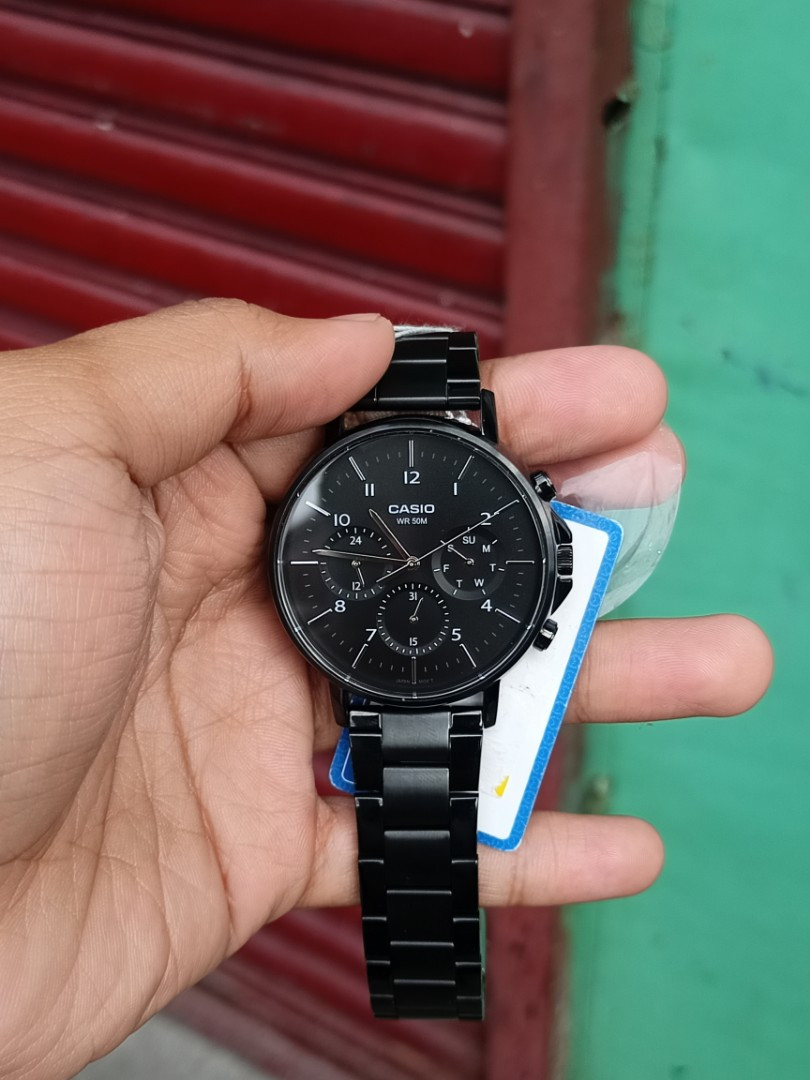 Montre Homme Casio - MTP-E321B-1AVDF - Bracelet en acier inoxydable noir - Chronographe - Verre minéral - Affichage analogique – Image 4