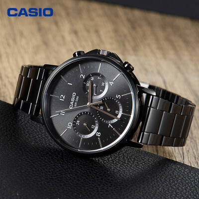 Montre Homme Casio - MTP-E321B-1AVDF - Bracelet en acier inoxydable noir - Chronographe - Verre minéral - Affichage analogique – Image 3