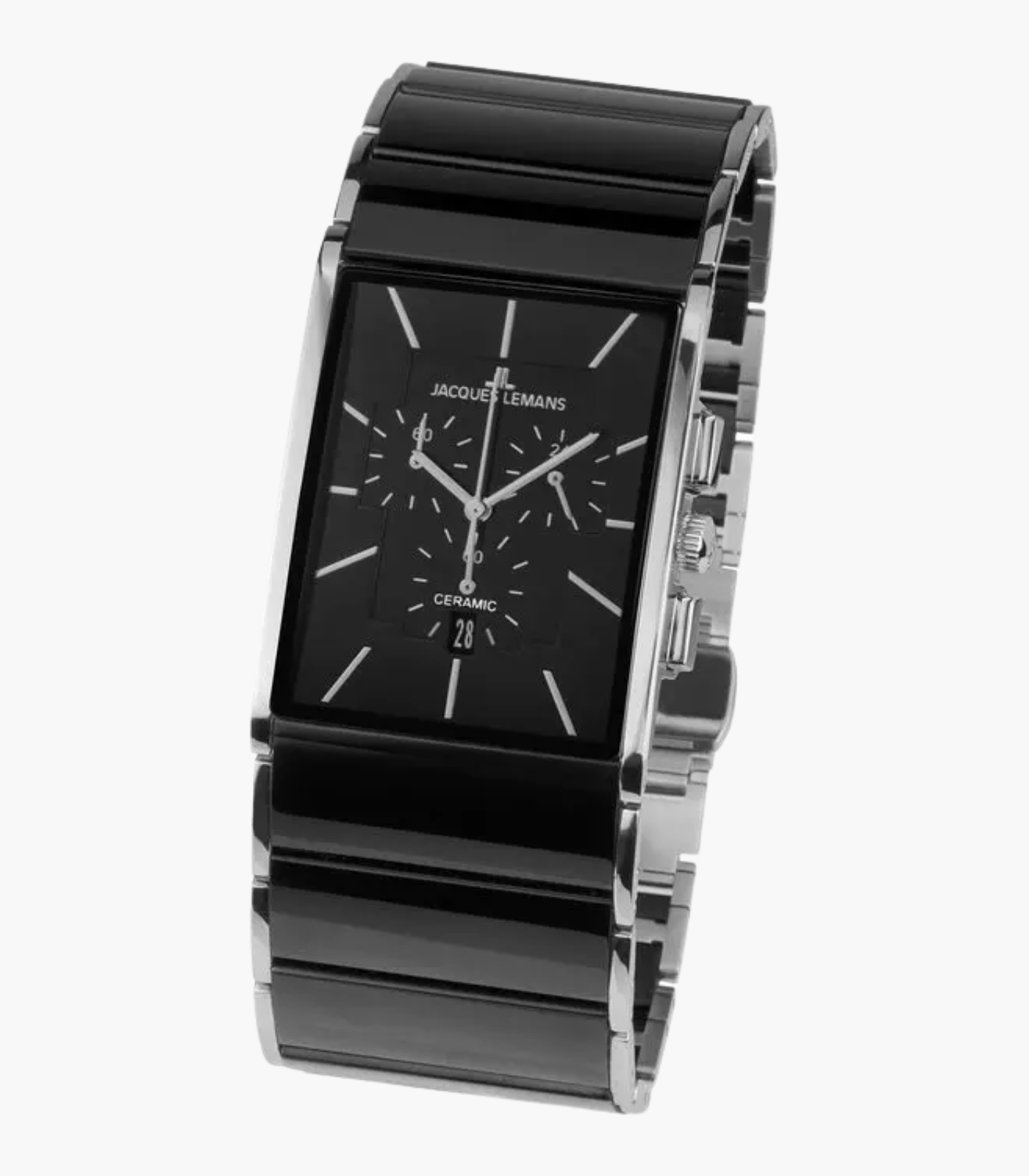 Montre Homme Jacques Lemans - 1-1941A - Céramique - Bracelet en Acier inoxydable noir - Résistante à l'eau