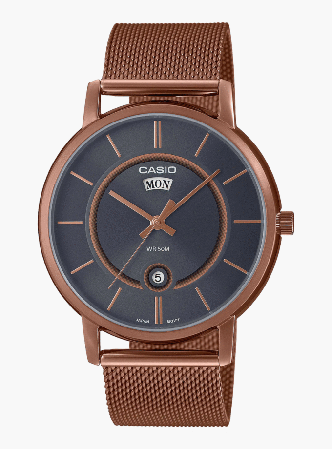 Montre Homme Casio - MTP-B120MR-8AVDF - Bracelet en acier inoxydable dorée - Verre minéral Résistante à l'eau