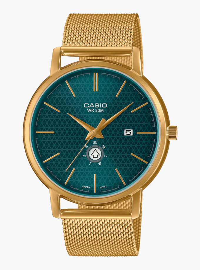 Montre Homme Casio - MTP-B125MG-3AVDF - Bracelet en acier inoxydable doré - Verre minéral Résistante à l'eau