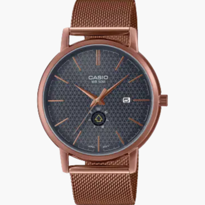 Montre Homme Casio - MTP-B125MR-8AVDF - Bracelet en acier inoxydable dorée - Résistante à l'eau