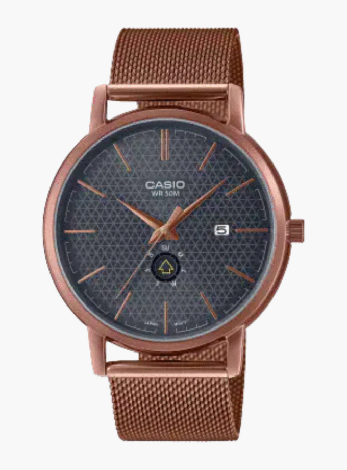 Montre Homme Casio - MTP-B125MR-8AVDF - Bracelet en acier inoxydable dorée - Résistante à l'eau