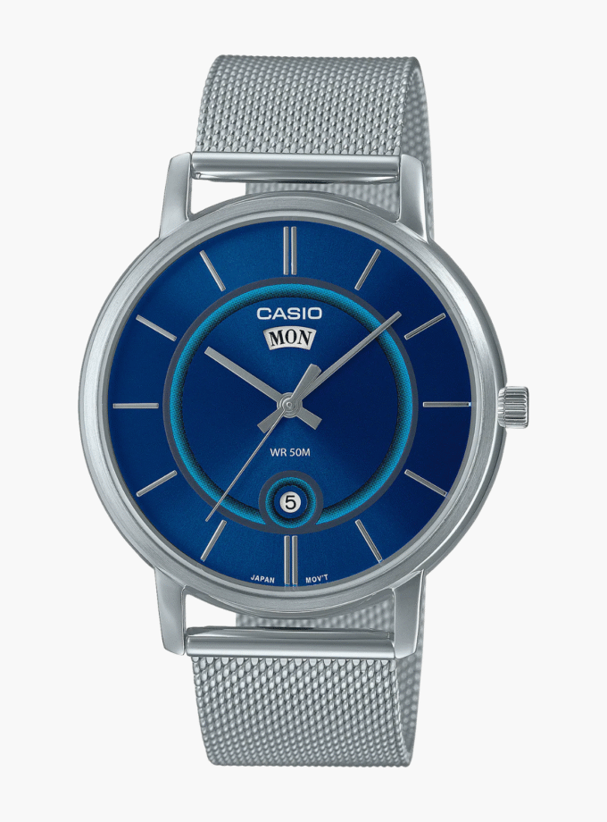 Montre Homme Casio - MTP-B120M-2AVDF - Bracelet en Acier Inoxydable argent - Résistant à l'eau