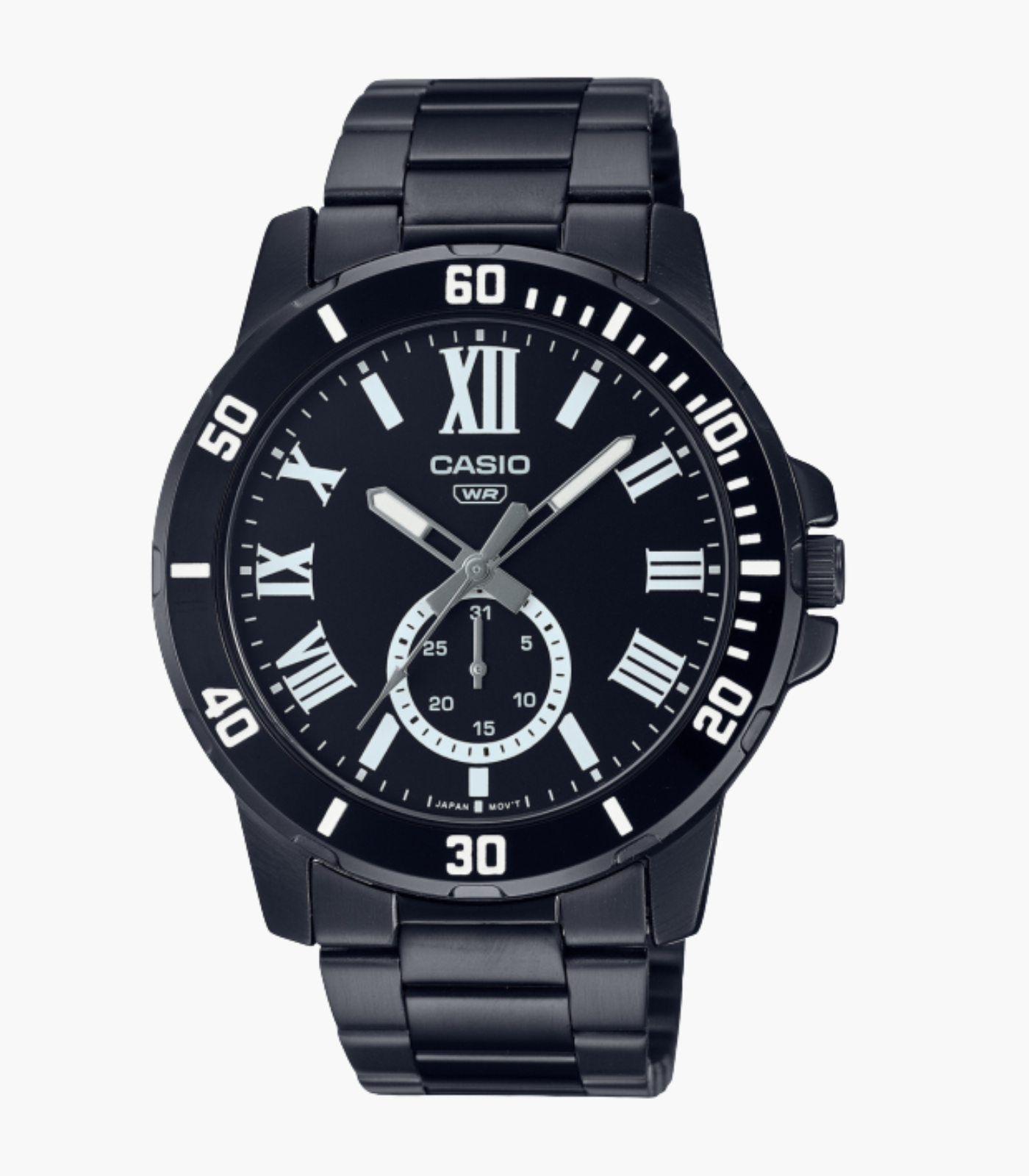 Montre Homme Casio - MTP-VD200B-1BUDF - Bracelet en Acier Inoxydable noir - Résistant à l'eau
