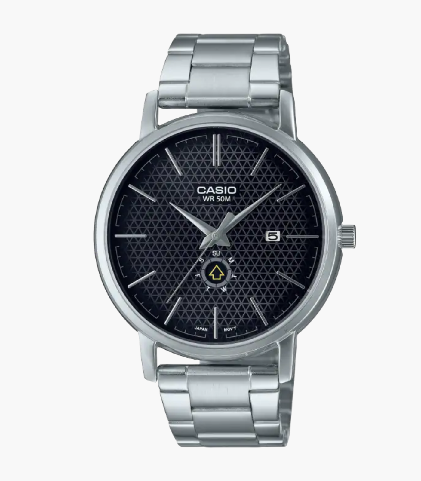 Montre Homme Casio - MTP-B125D-1AVDF - Bracelet en Acier Inoxydable argent - Résistant à l'eau