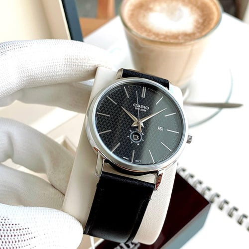 Montre Homme Casio - MTP-B125L-1AVDF - Bracelet en Cuir noir - Résistant à l'eau - Dateur – Image 3