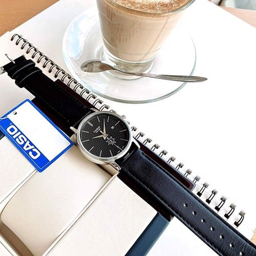 Montre Homme Casio - MTP-B125L-1AVDF - Bracelet en Cuir noir - Résistant à l'eau - Dateur – Image 2