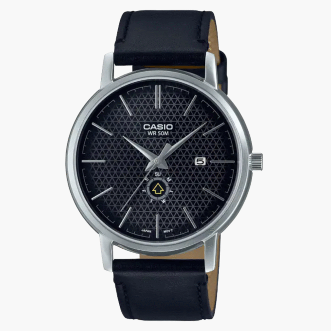 Montre Homme Casio - MTP-B125L-1AVDF - Bracelet en Cuir noir - Résistant à l'eau - Dateur