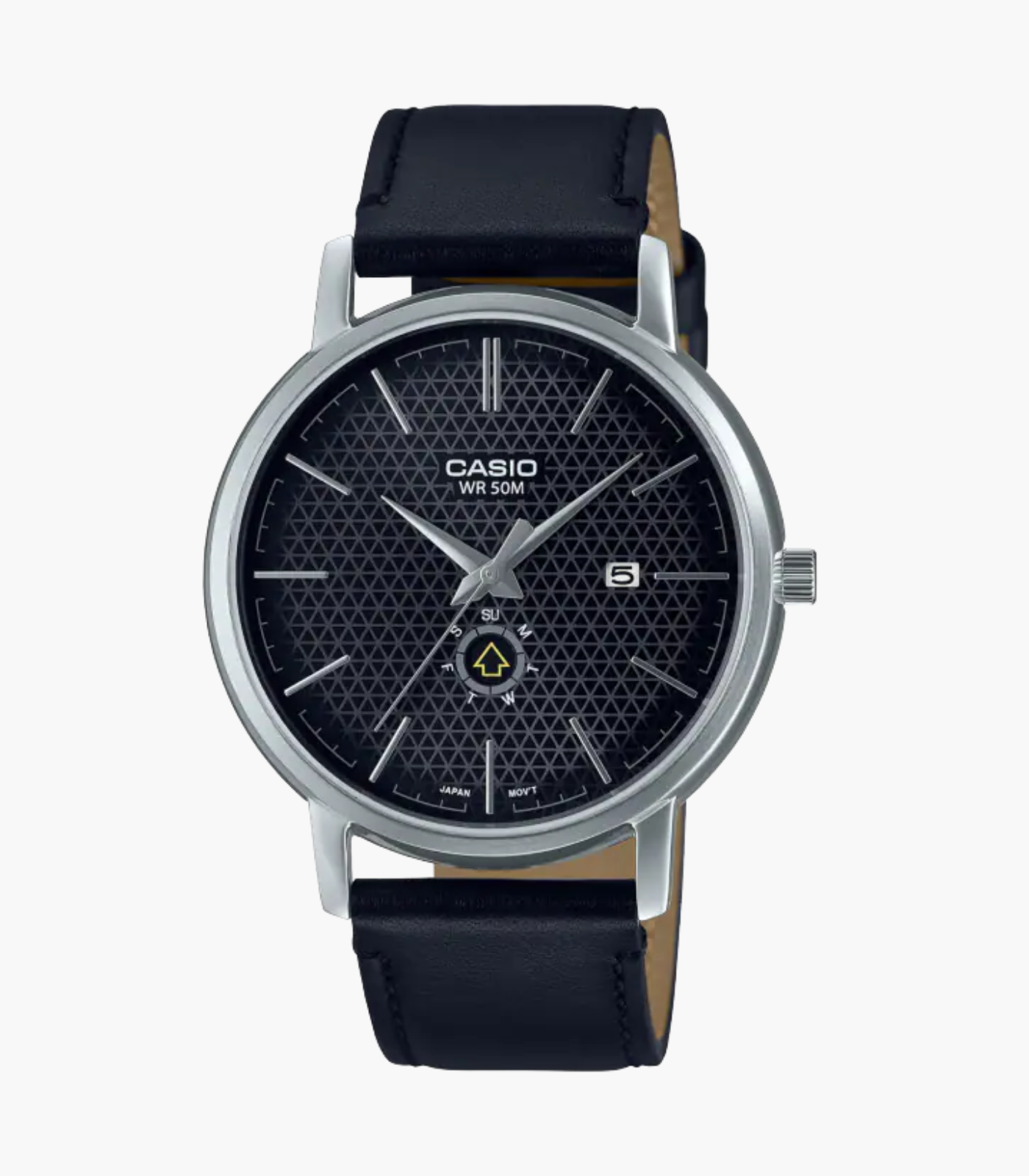 Montre Homme Casio - MTP-B125L-1AVDF - Bracelet en Cuir noir - Résistant à l'eau - Dateur