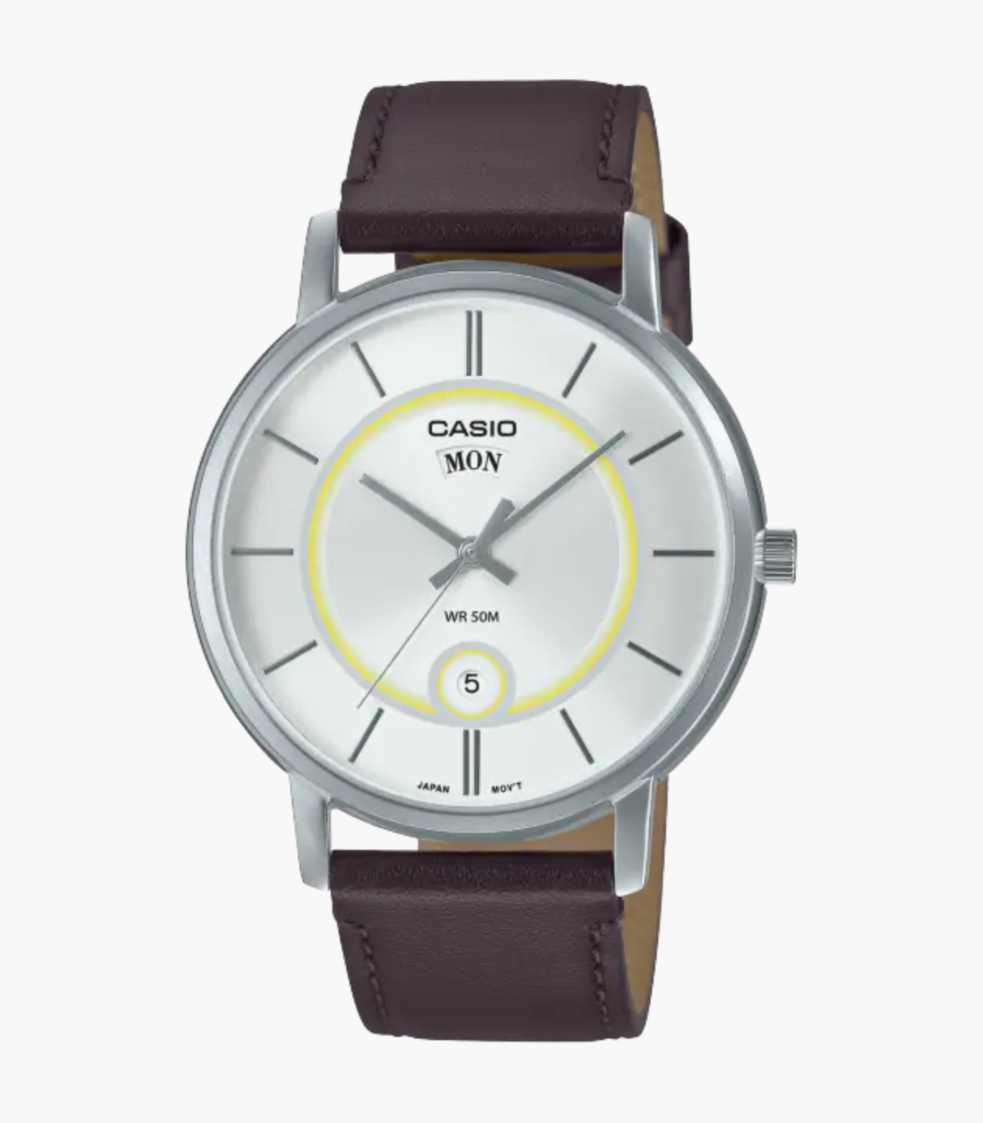 Montre Homme Casio - MTP-B120L-7AVDF - Bracelet en cuir marron - Résistant à l'eau