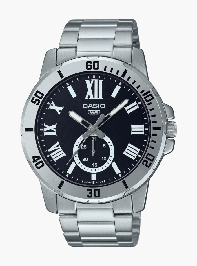 Montre Homme Casio - MTP-VD200D-1BUDF - Bracelet en Acier Inoxydable Argent- Résistant à l'eau