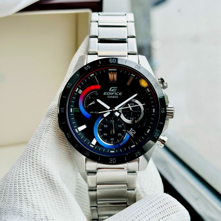 montre homme casio edifice efr 573hg 1avudf bracelet gris en acier inoxydable résistance À l'eau 10 atm