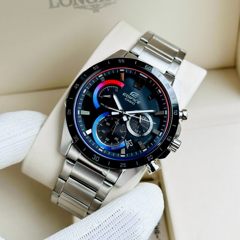 montre homme casio edifice efr 573hg 1avudf bracelet gris en acier inoxydable résistance À l'eau 10 atm