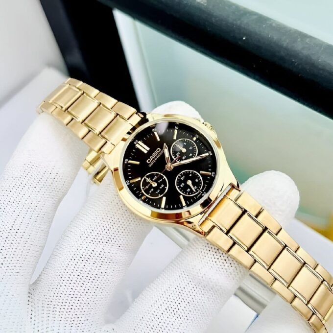 Montre Classique Femme - Casio LTP-V300G-1AUDF - Quartz, Bracelet Acier, Étanche, Affichage Analogique - Or - Référence LTP-V300G-1AUDF