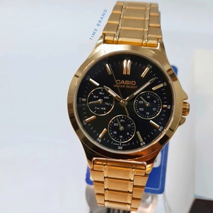 Montre Classique Femme - Casio LTP-V300G-1AUDF - Quartz, Bracelet Acier, Étanche, Affichage Analogique - Or - Référence LTP-V300G-1AUDF