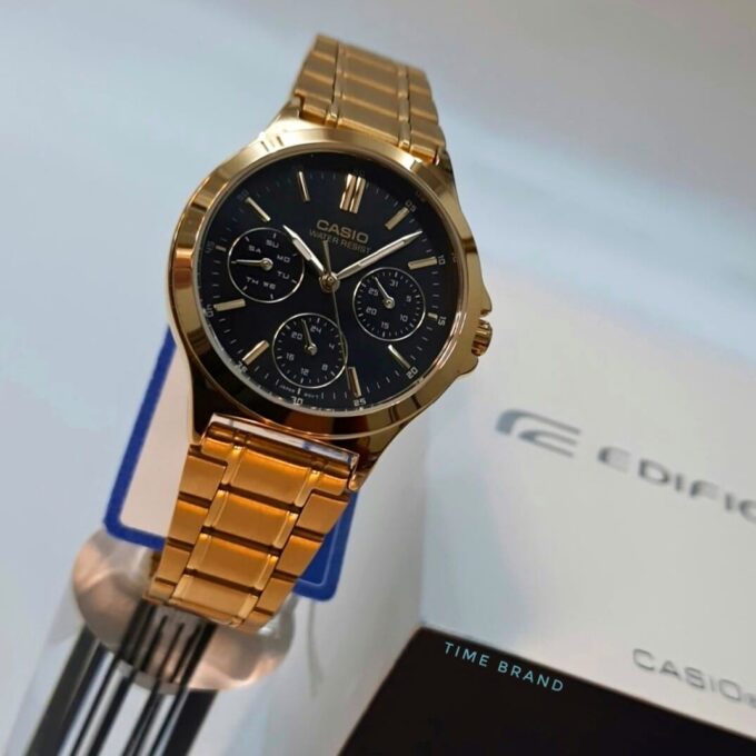 Montre Classique Femme - Casio LTP-V300G-1AUDF - Quartz, Bracelet Acier, Étanche, Affichage Analogique - Or - Référence LTP-V300G-1AUDF