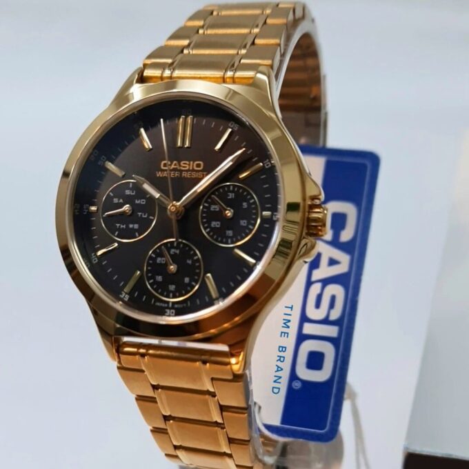 Montre Classique Femme - Casio LTP-V300G-1AUDF - Quartz, Bracelet Acier, Étanche, Affichage Analogique - Or - Référence LTP-V300G-1AUDF