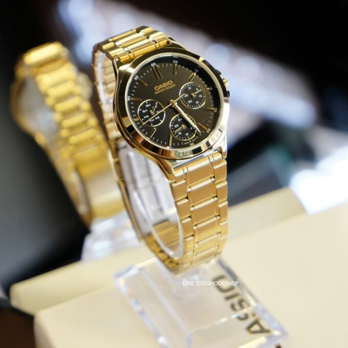 Montre Classique Femme - Casio LTP-V300G-1AUDF - Quartz, Bracelet Acier, Étanche, Affichage Analogique - Or - Référence LTP-V300G-1AUDF