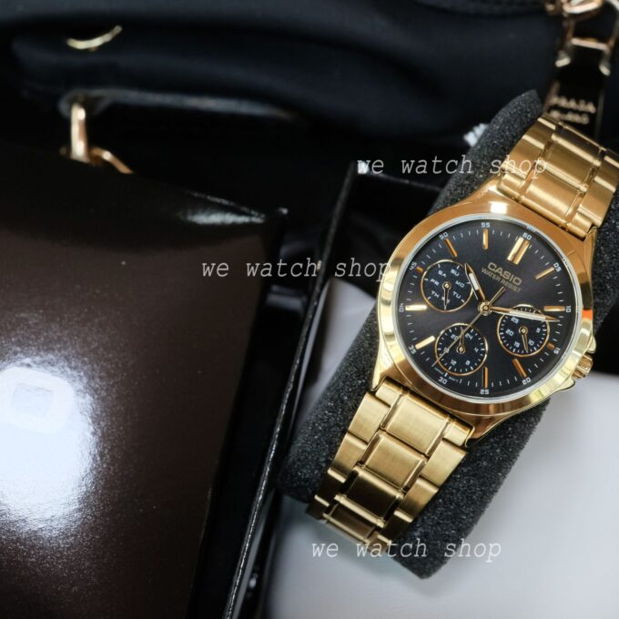 Montre Classique Femme - Casio LTP-V300G-1AUDF - Quartz, Bracelet Acier, Étanche, Affichage Analogique - Or - Référence LTP-V300G-1AUDF