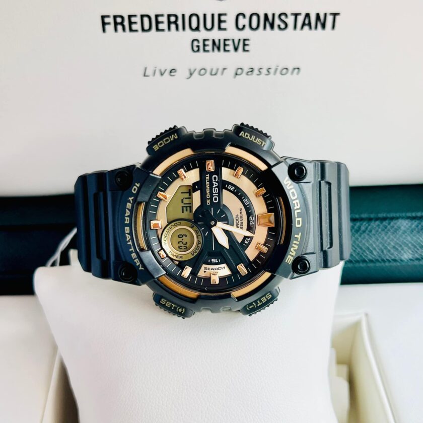 montre homme casio aeq 110bw 9avdf marque casio numéro du modèle aeq 110bw 9avdf (ad206) numéro de pièce aeq 110bw 9avdf (ad206) model year 2017 forme ronde type de verre résine verre type d'affichage analogique numérique type de fermoir boucle ardillon matière du boîtier acier inoxydable diamètre du boîtier 5.2 centimètres epaisseur du boîtier 17 millimètres matière du bracelet silicone largeur du bracelet 22 millimètres couleur du bracelet noir couleur du cadran noir caractéristiques spéciales aiguille de seconde poids 88 grammes type de mouvement quartz