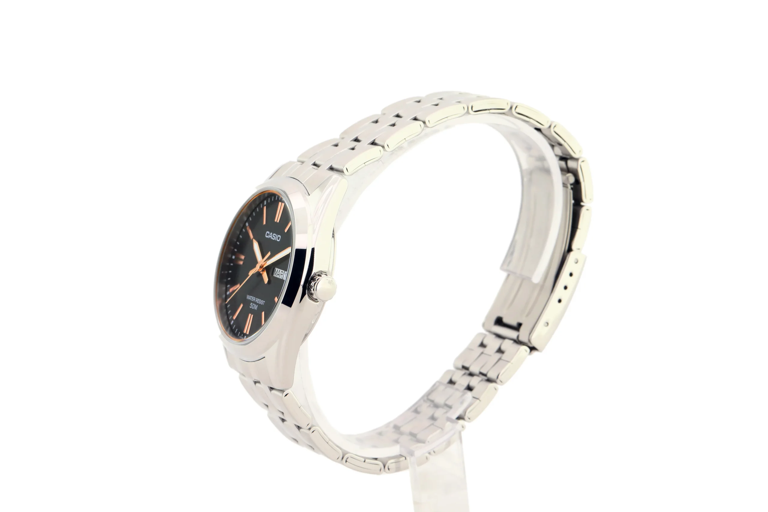 montre casio homme bracelet gris en acier inoxydable résistante À l'eau 12 mois de garantie mtp 1335d 1a2vdf