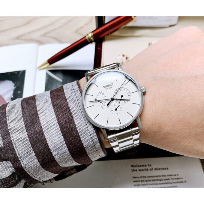 Montre Homme Casio - MTP-E320D-9EVDF - Bracelet en cuir marron - Résistant à l'eau