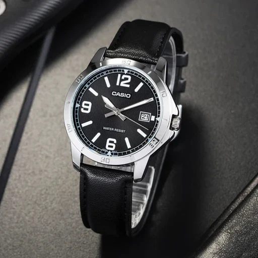 Montre Homme Casio - MTP-V004L-1BUDF - Bracelet en cuir noir - Résistant à l'eau