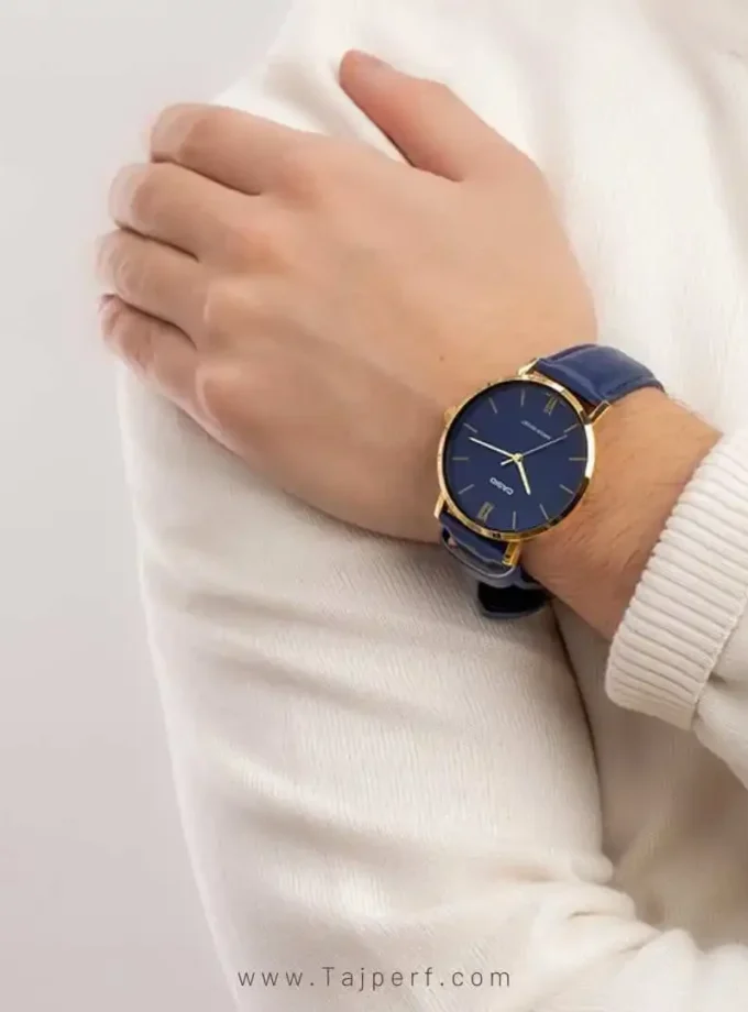 aiwatch_LTP-VT01GL-2BUDF - Montre Casio Femme - LTP-VT01GL-2BUDF - Bracelet Bleu En Cuir Véritable - Résistante À L'Eau - 12 Mois De Garantie