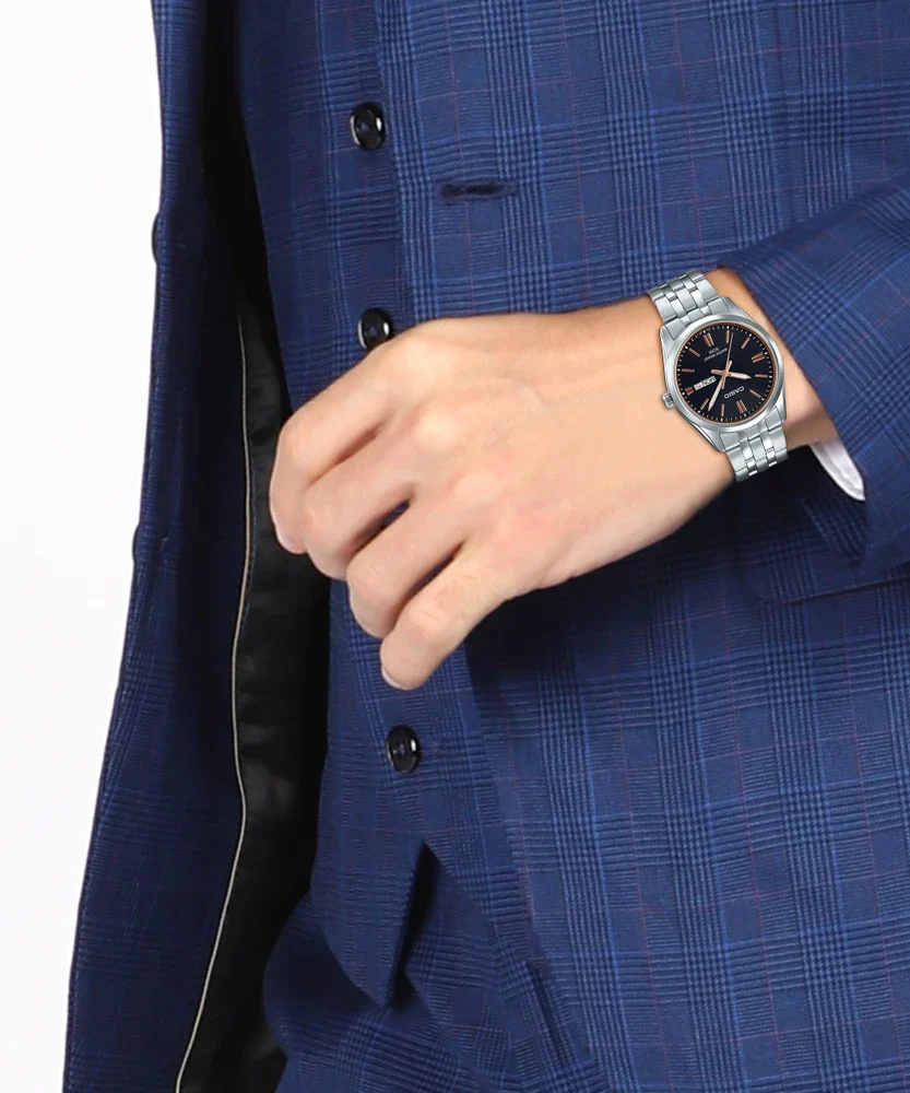 aiwatch_MTP-1335D-1A2VDF - Montre Casio Homme - Bracelet Gris En Acier Inoxydable - Résistante À L'Eau - 12 Mois De Garantie - Mtp-1335D-1A2Vdf