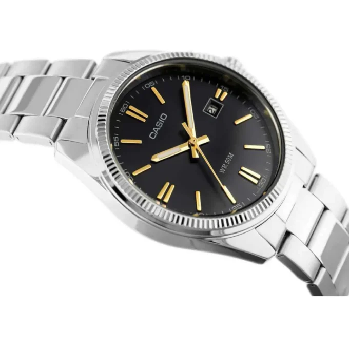 Montre Casio Homme - Bracelet Gris En Acier Inoxydable - Résistante À L'Eau - 12 Mois De Garantie - Mtp-1302D-1A2Vdf