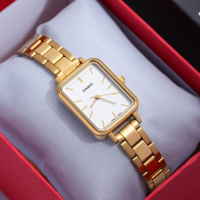 Montre Classique Femme - Casio - Bracelet Acier Inoxydable, Affichage Analogique, Étanche, Design Élégant - Doré - LTP-V009G-7EUDF