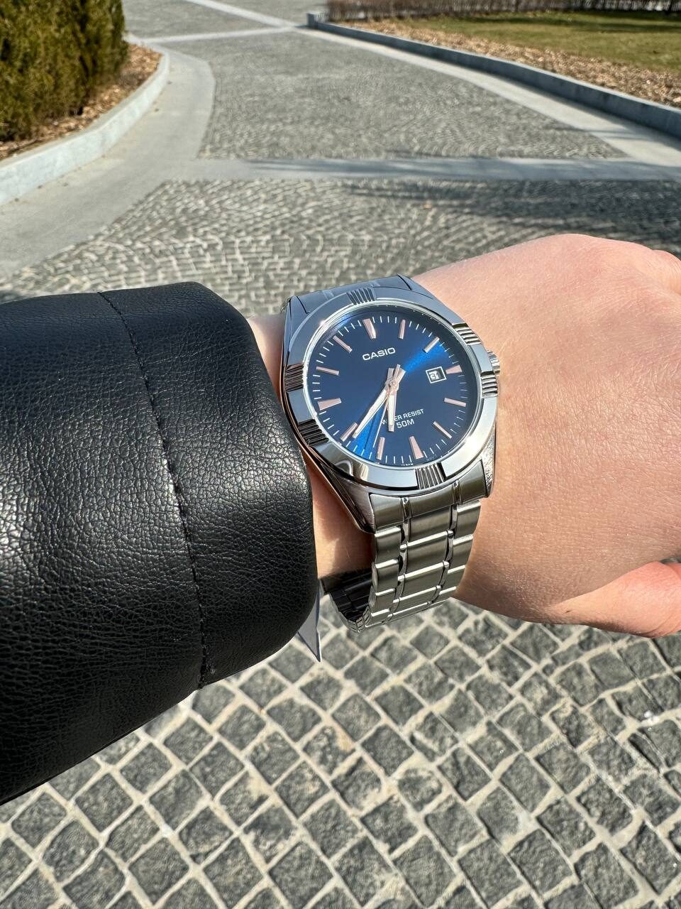 aiwatch_MTP-1308D-2AVDF - Casio Montre Homme MTP-1308D-2AVDF - Bracelet en acier inoxydable - Argent/Bleu