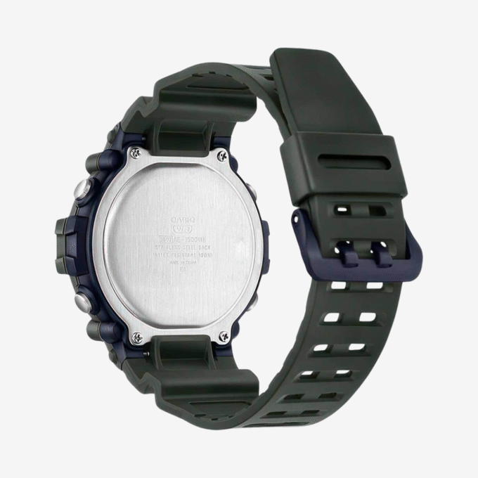 Montre Homme Casio - Bracelet Noir En Résine - Résistance À L'Eau 100 Mètres - Ae-1500Whx-3Avdf