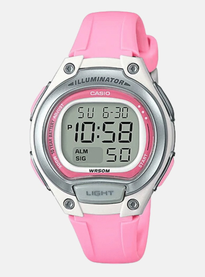 Montre Jeunesse Casio - LW-203-4AVDF - Bracelet en Résine Rose - Affichage numérique - Résistant à l'eau