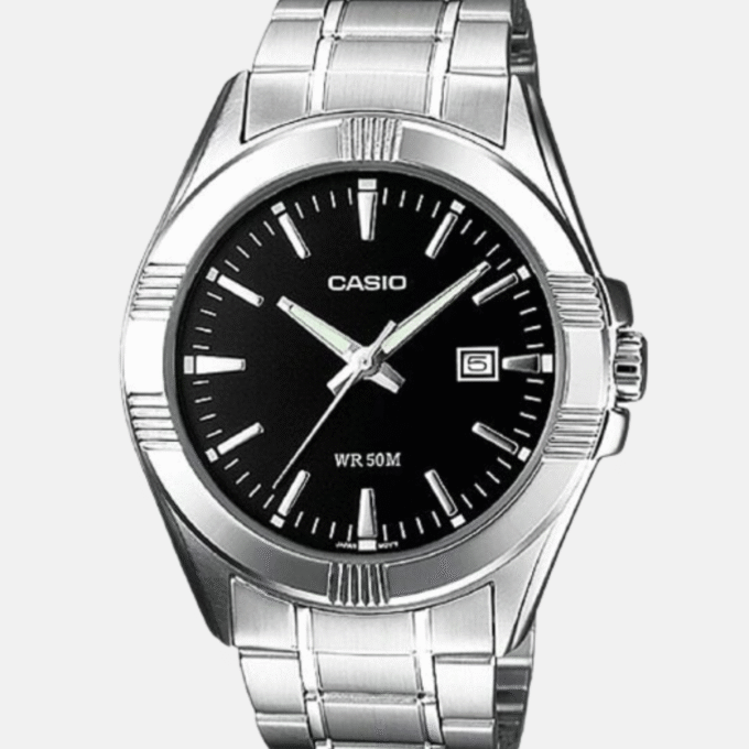 Montre Casio Homme - MTP-1308D-1AVDF - Bracelet Gris En Acier Inoxydable - Affichage analogique - Résistante À L'Eau - 12 Mois De Garantie