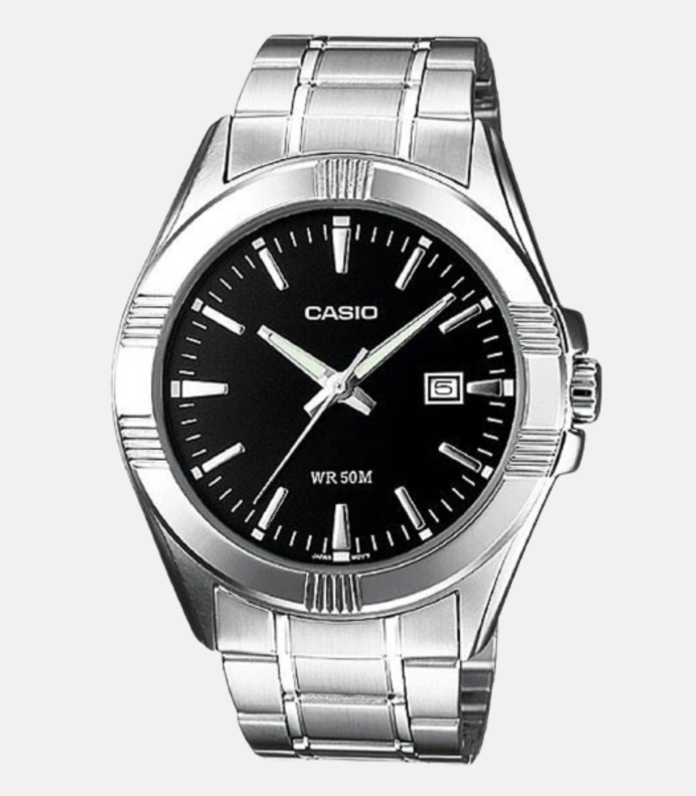 Montre Casio Homme -  MTP-1308D-1AVDF - Bracelet Gris En Acier Inoxydable - Affichage analogique - Résistante À L'Eau - 12 Mois De Garantie