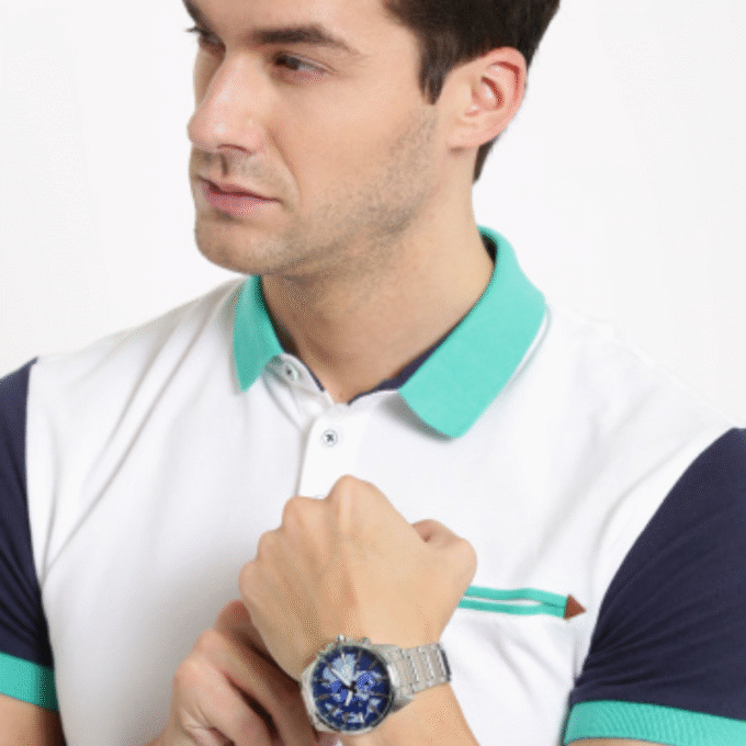 Montre Casio Homme - ETD-300D-2AVUDF - Bracelet Gris En Acier Inoxydable - Affichage analogique - Résistante À L'Eau - 12 Mois De Garantie