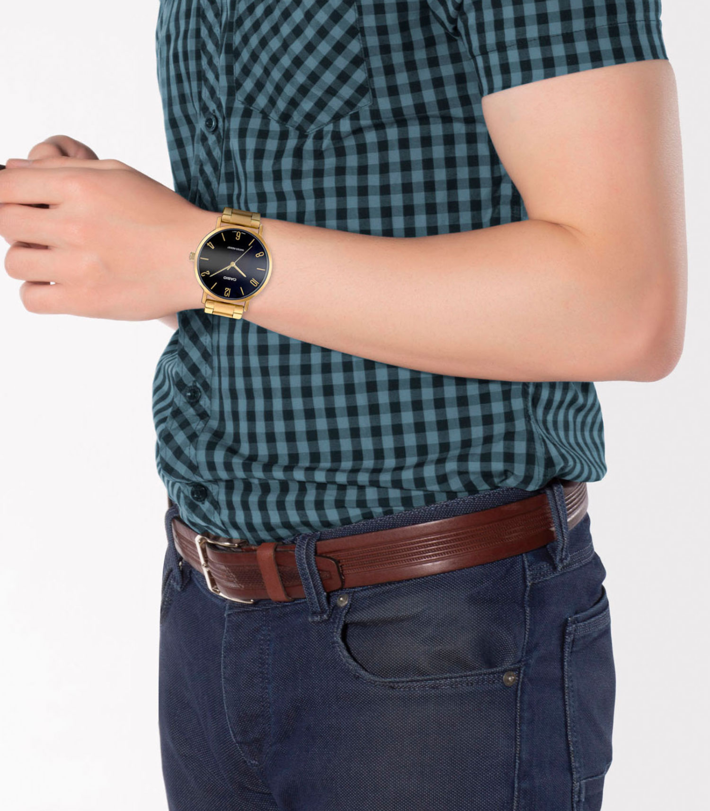 Montre Casio Homme - MTP-VT01G-1B2UDF - Bracelet Dorée En Acier Inoxydable - Affichage analogique - Résistante À L'Eau - 12 Mois De Garantie – Image 2