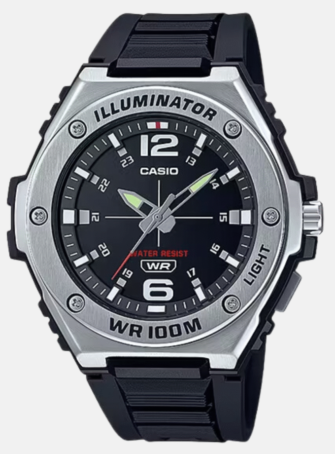 Montre Homme Casio - MWA-100H-1AVDF - Bracelet en Résine noir - Affichage analogique - Résistant à l'eau