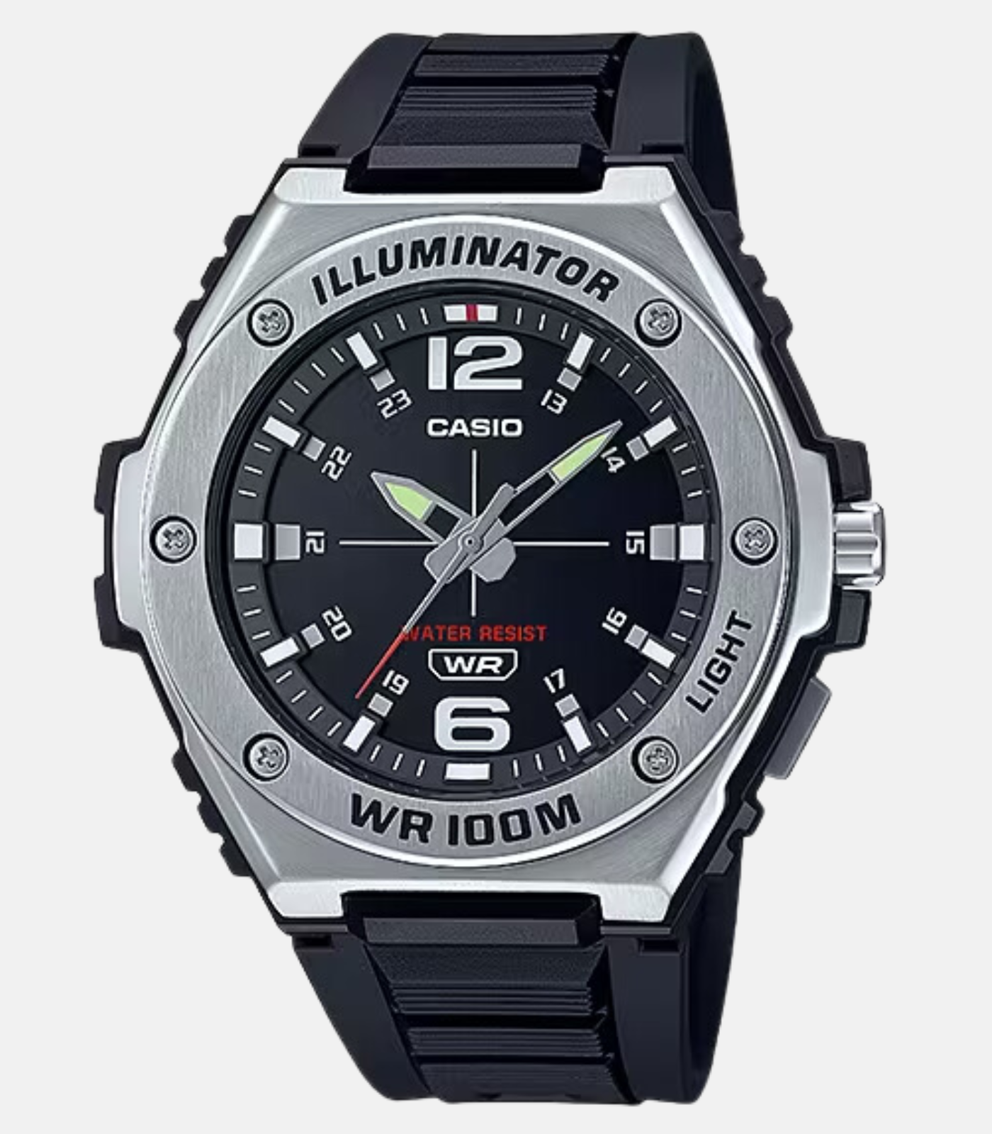 Montre Homme Casio - MWA-100H-1AVDF - Bracelet en Résine noir - Affichage analogique - Résistant à l'eau