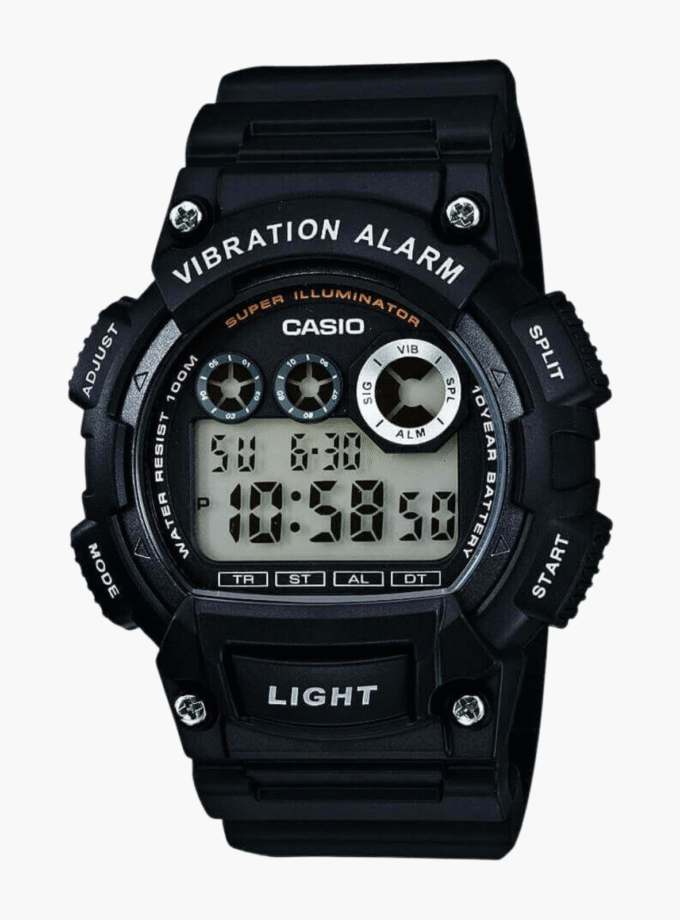 Montres Enfant Casio- W-735H-1AVDF - Bracelet Noir En Resine - Boitier En Resine - Résistante À L'Eau - 12 Mois De Garantie