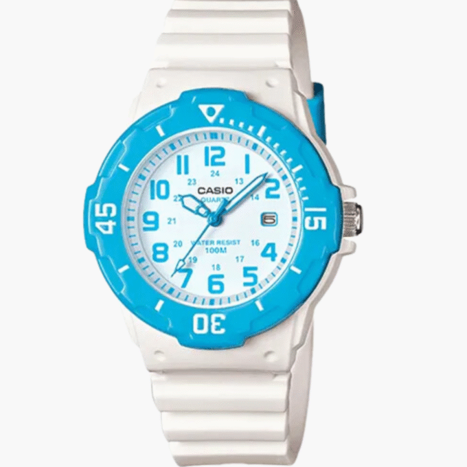 Montres Enfant Casio - LRW-200H-2BVDF - Bracelet Blanc En Résine - Boitier En Résine - 12 Mois De Garantie