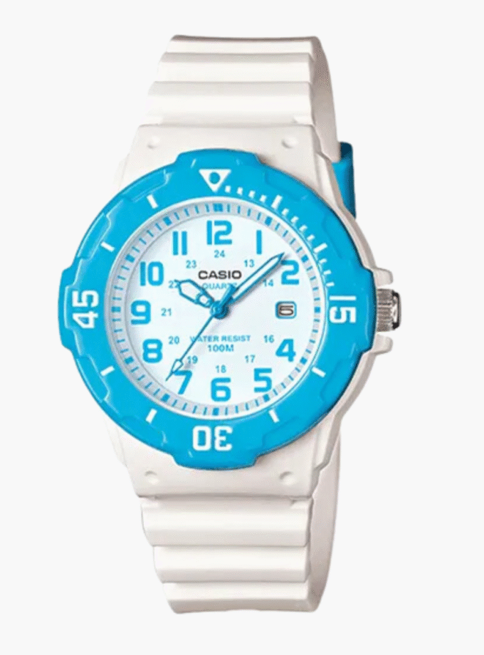 Montres Enfant Casio - LRW-200H-2BVDF - Bracelet Blanc En Résine - Boitier En Résine - 12 Mois De Garantie