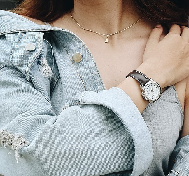 Montre Casio Femme - LTP-1314L-7AVDF - Bracelet Marron En Cuir Véritable - Cadran Blanc - 12 Mois De Garantie