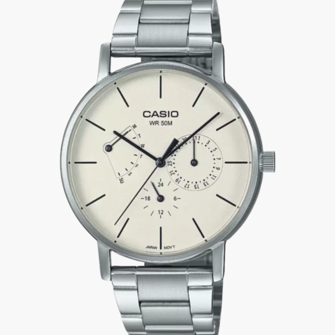 Montre Homme Casio - MTP-E320D-9EVDF - Bracelet en cuir marron - Résistant à l'eau